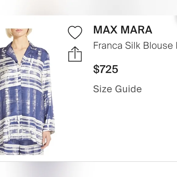 Max Mara Studio Franca Printed 100% Silk Shirt Blouse Abstract Striped Size 10 - Picture 5 of 16